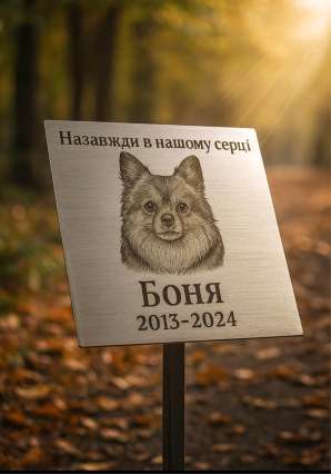 Фото Табличка ритуальна для тварини 290х200 мм